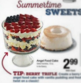 This flag berry trifle was in the Kroger ad and looked good. I didn't have a recipe, so I winged it.